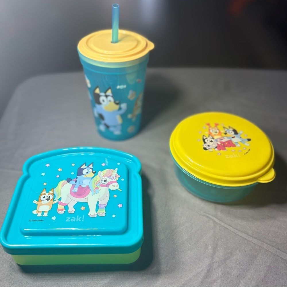 Zak! Bluey Lunch Set 3 pc NEW Bluey Dinner Set NWT